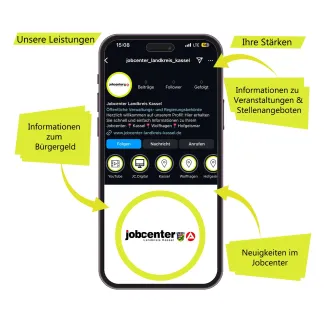 Erster Post des Jobcenters Landkreis Kassel auf Instagram