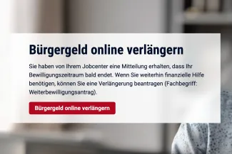 Hinweis Bürgergeld online verlängern